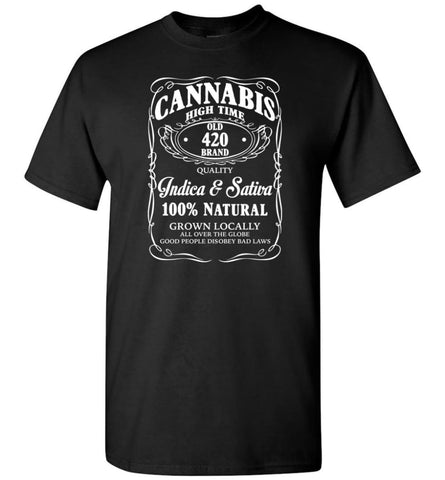 Funny Wine Shirts Cannabis Wine Addicted Funny Wine Label T-Shirt - Black / S