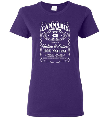 Funny Wine Shirts Cannabis Wine Addicted Funny Wine Label Women Tee - Purple / M