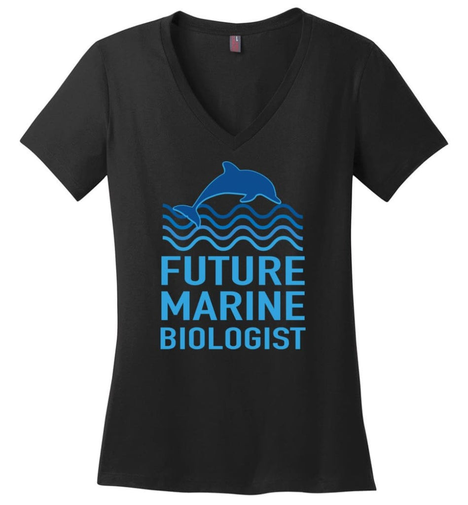 Future Marine Biologist Ladies V-Neck - Black / M