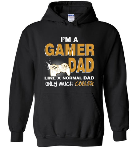 Gamer Dad Gift For Daddy Love Gaming Cool Father of Gamers - Hoodie - Black / M