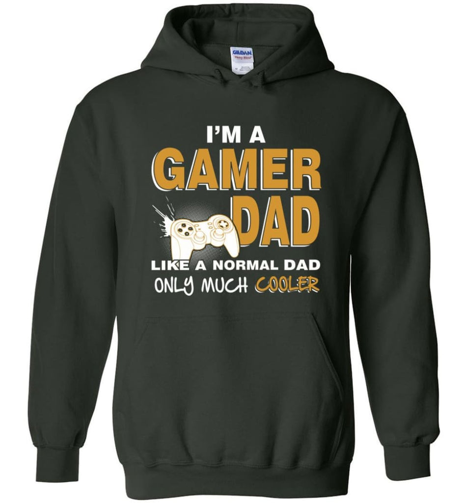 Gamer Dad Gift For Daddy Love Gaming Cool Father of Gamers - Hoodie - Forest Green / M