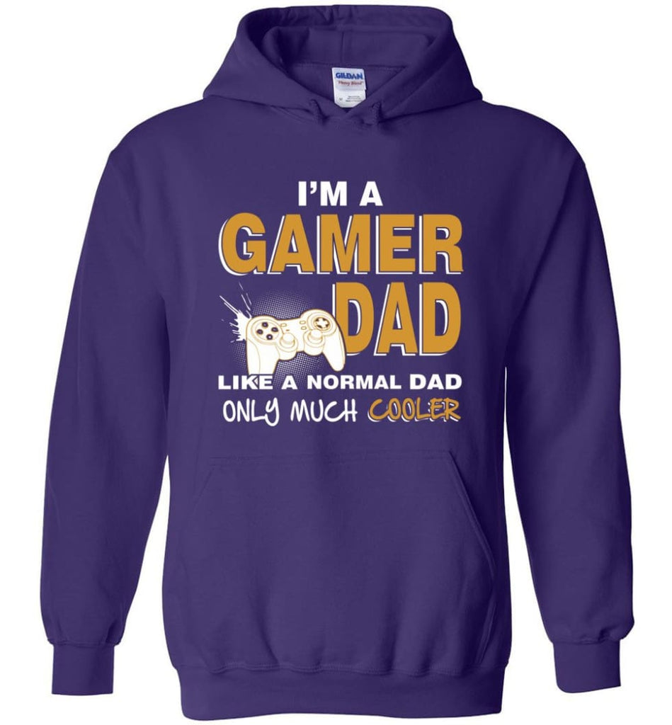 Gamer Dad Gift For Daddy Love Gaming Cool Father of Gamers - Hoodie - Purple / M