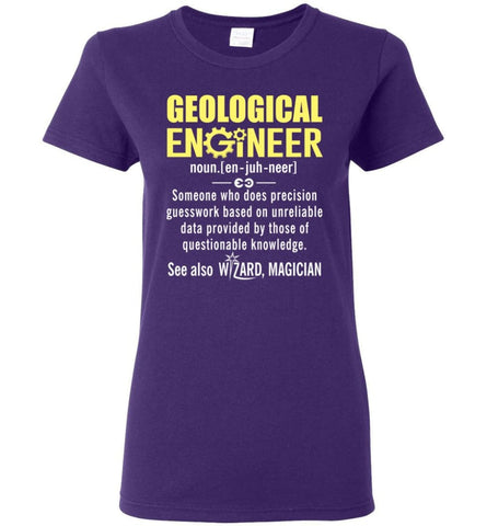 Geological Engineer Definition Women Tee - Purple / M