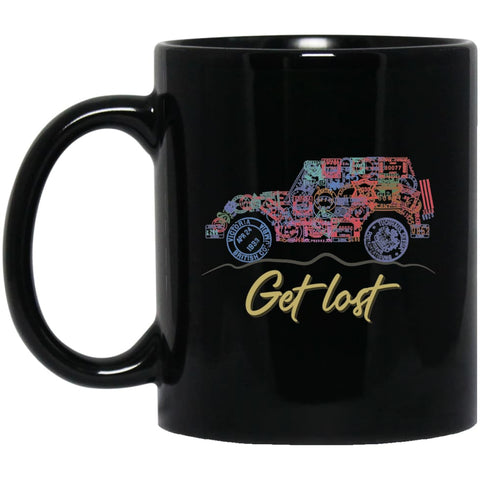 Get Lost Jeep Sign 11 oz Black Mug - Black / One Size - Drinkware