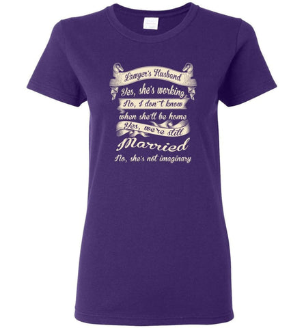 Gift For Lawyer’S Husband Funny Married Couple Lawyer T Shirt Women Tee - Purple / M