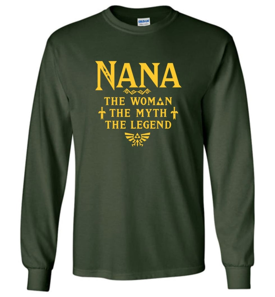 Gift Ideas For Mother’s Day Nana Woman Myth Legend - Long Sleeve T-Shirt - Forest Green / M