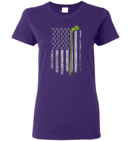 Golf American Flag Shirt Gift for Golf Player Love Golf Women Tee - Purple / M