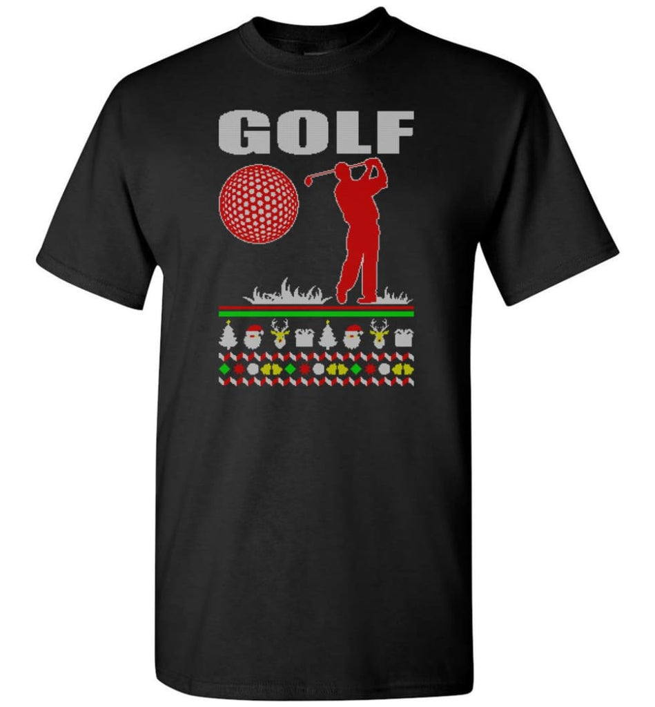 Golf Ugly Christmas Sweater - Short Sleeve T-Shirt - Black / S