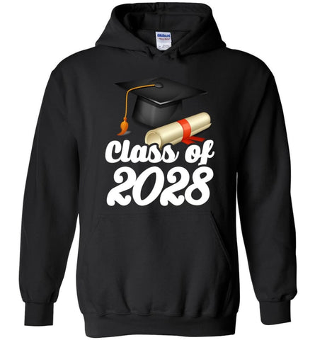 Graduation Gift Shirt Class Of 2028 Graduates - Hoodie - Black / M