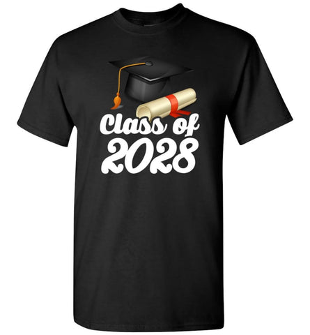 Graduation Gift Shirt Class Of 2028 Graduates T-Shirt - Black / S