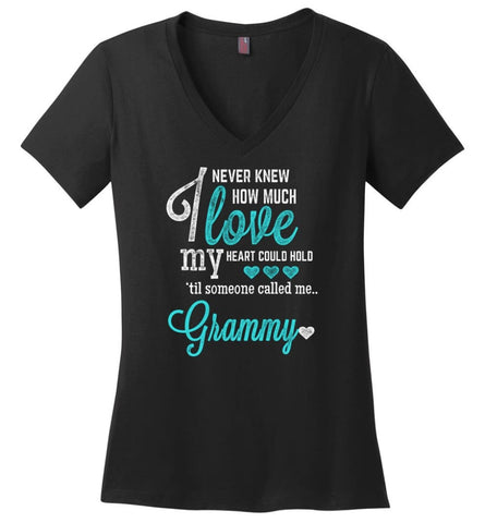 Grammy Gift How Much Love My Heart Could Hold Lovely Grandma Ladies V-Neck - Black / M