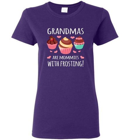Grandmas Are Mommies With Frosting Shirt Christmas Gift for Grandma Women Tee - Purple / M