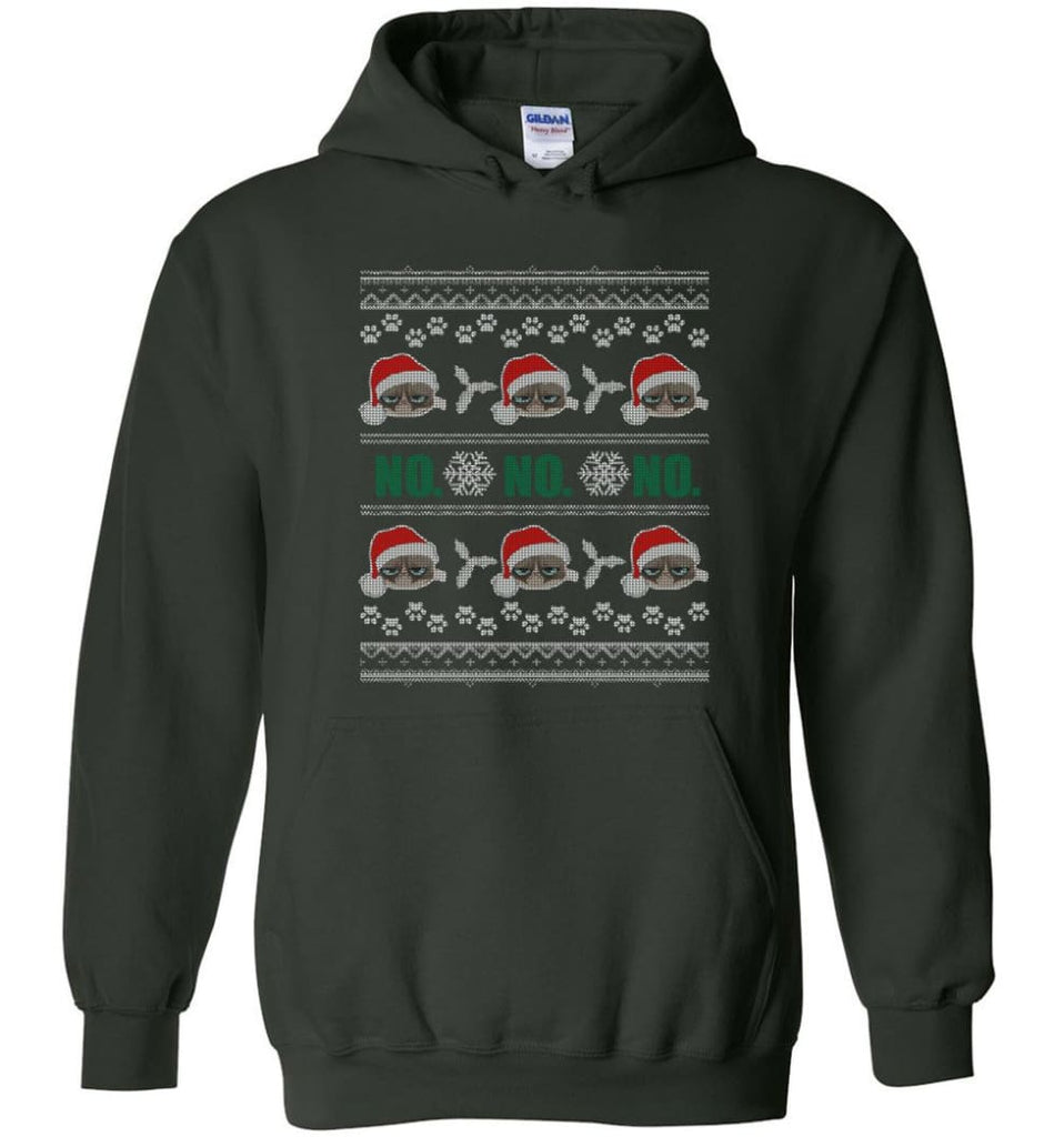 Grumpy Cat Ugly Christmas Ho Ho No Grumpy Cat Sweater Angry Cat Xmas Hoodie TeeStore.Pro