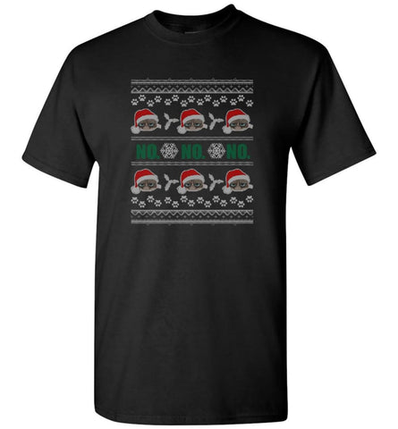 Grumpy Cat Ugly Christmas Ho Ho No Grumpy Cat Sweater Angry Cat Xmas - T-Shirt - Black / S