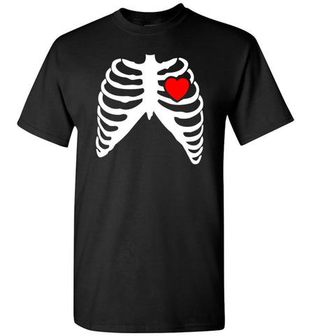 Halloween Costume Pregnant Skeleton Xray Costume - Short Sleeve T-Shirt - Black / S