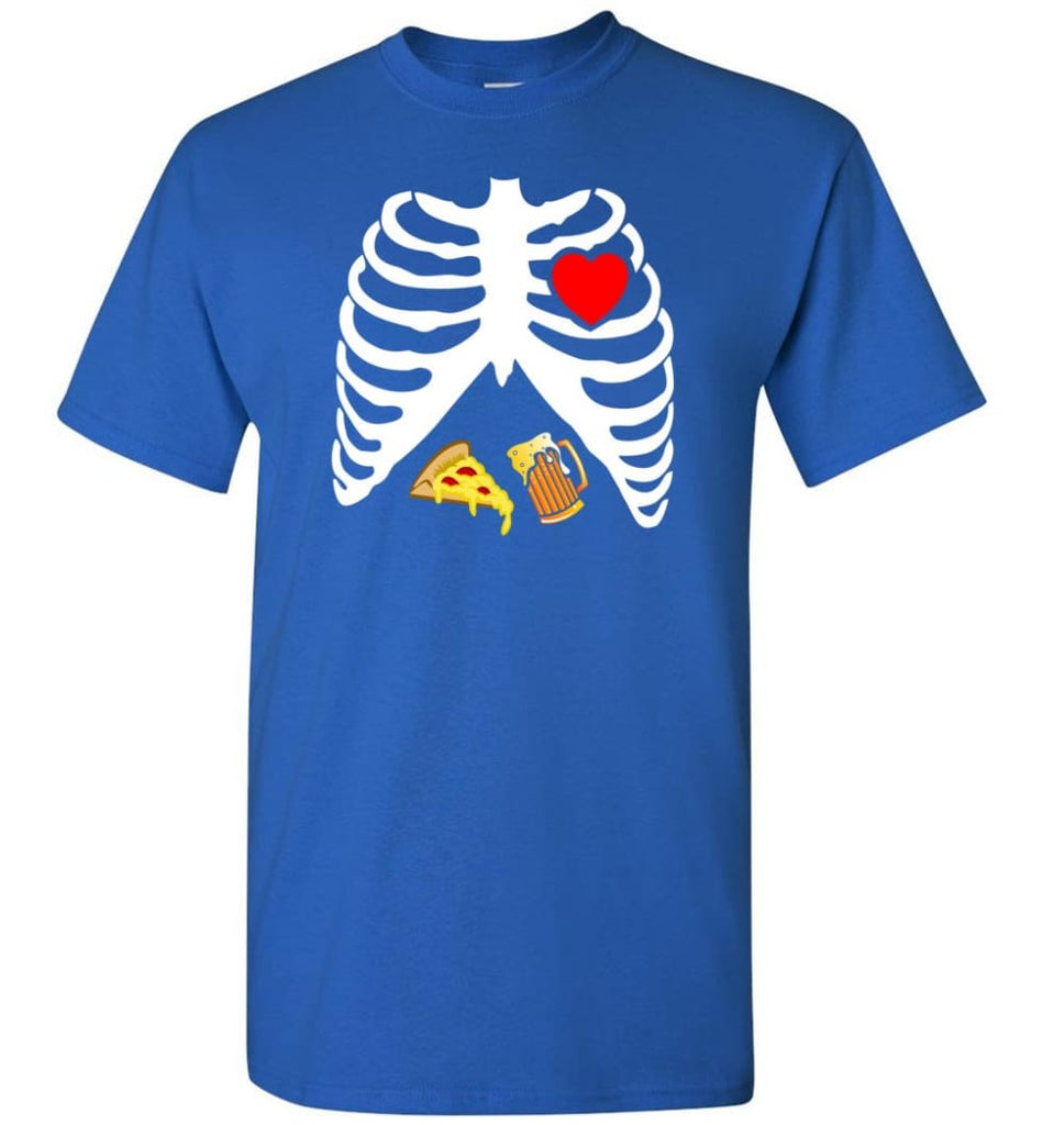 Halloween Skeleton Maternity Pizza & Beer T-Shirt - Royal / S