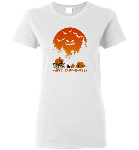 Happy Camp O Ween Halloween Funny T Shirt - Women Tee - White / M - Women Tee
