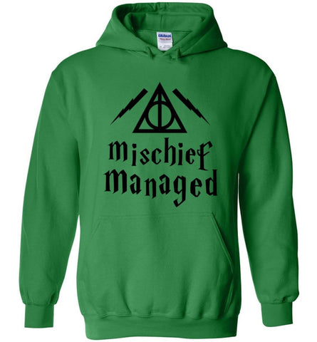 Harry Mischief Shirt Potter Managed Gift For Fan Sof Book Hoodie - Irish Green / M