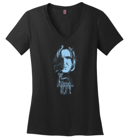 Harry Potter Snape Always Shirt Hogwarts Professor Severus Snape Sweater Jacket Hoodie - Ladies V-Neck - Black / M