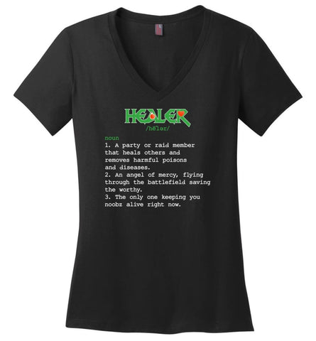 Healer Definition Healer Meaning Ladies V-Neck - Black / M
