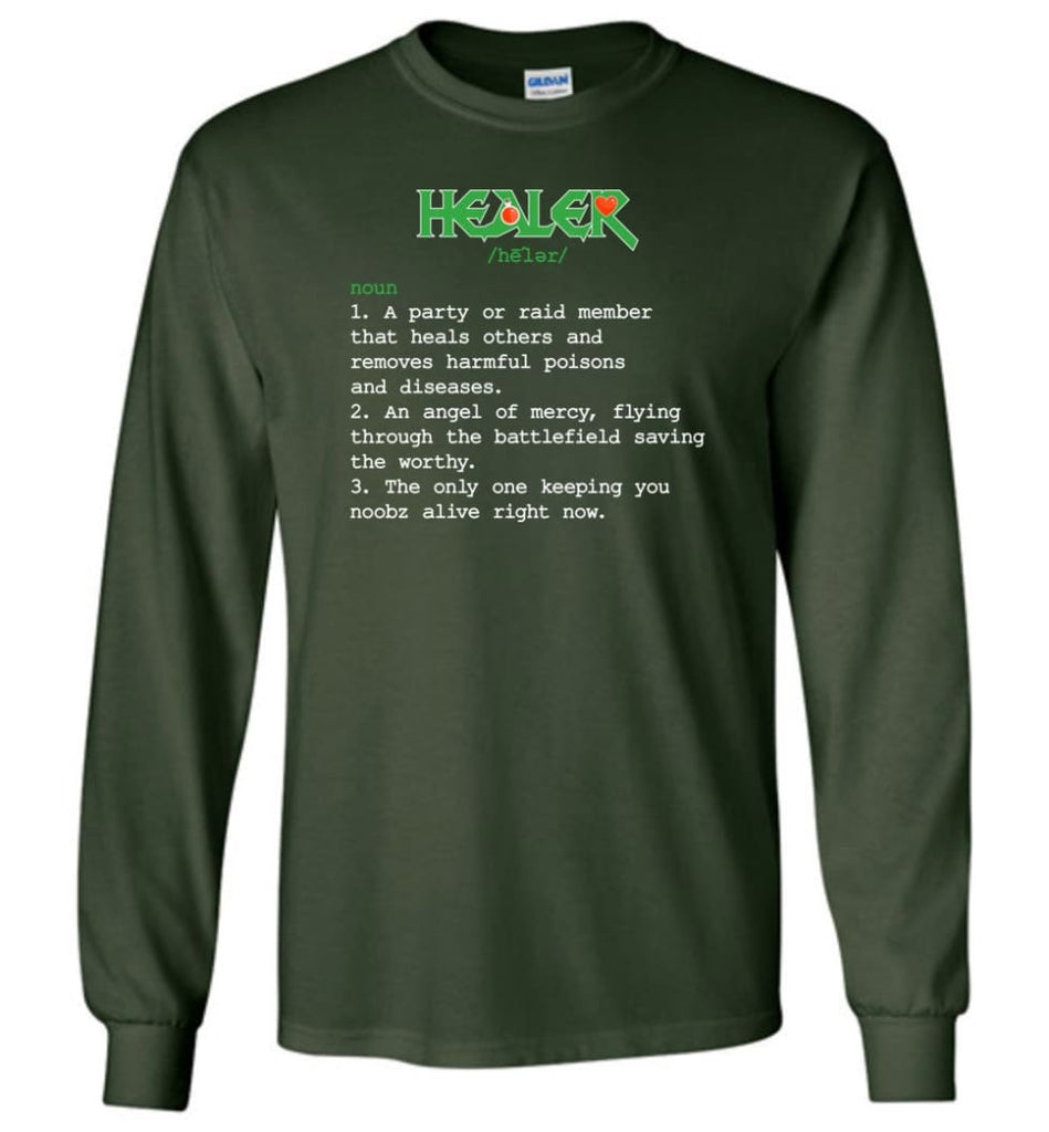 Healer Definition Healer Meaning Long Sleeve T-Shirt - Forest Green / M