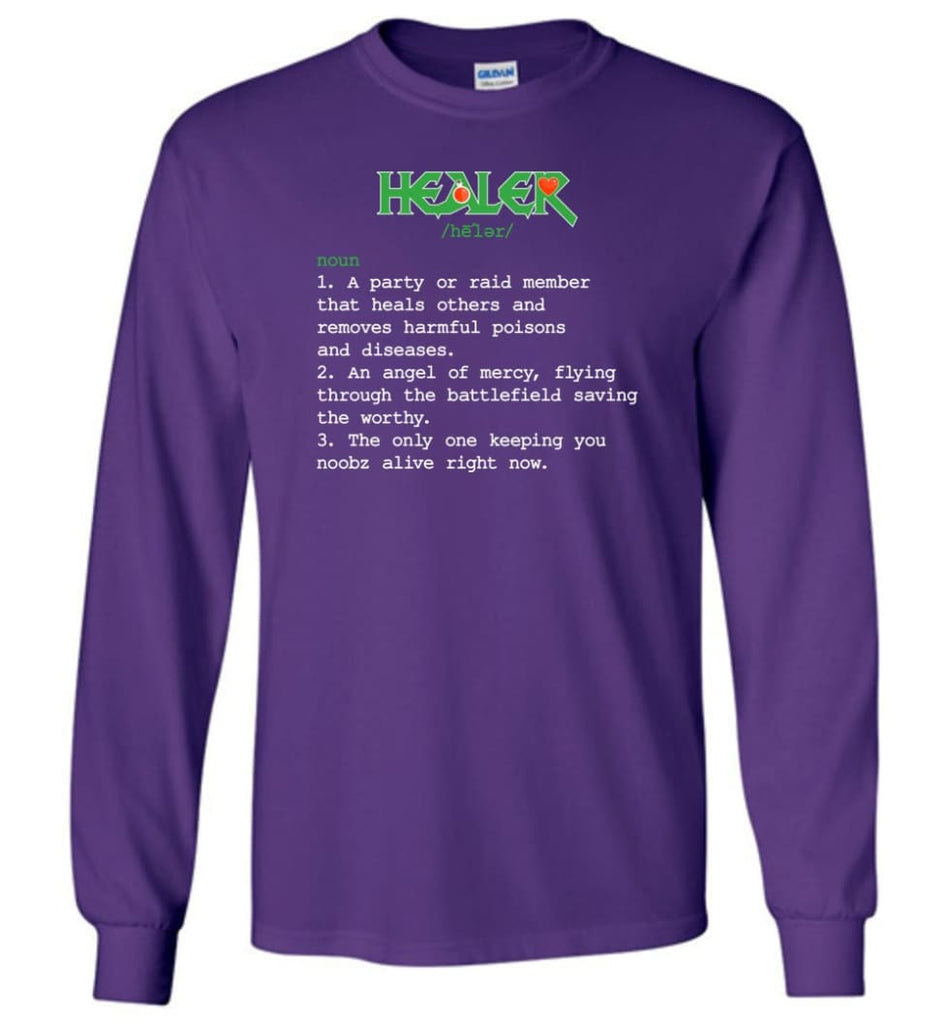 Healer Definition Healer Meaning Long Sleeve T-Shirt - Purple / M