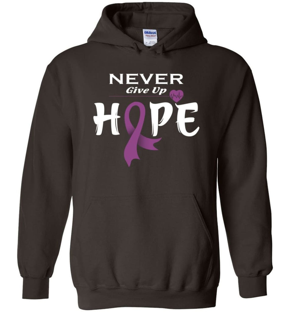 Honors Caregivers Cancer Awareness Never Give Up Hope Hoodie - Dark Chocolate / M