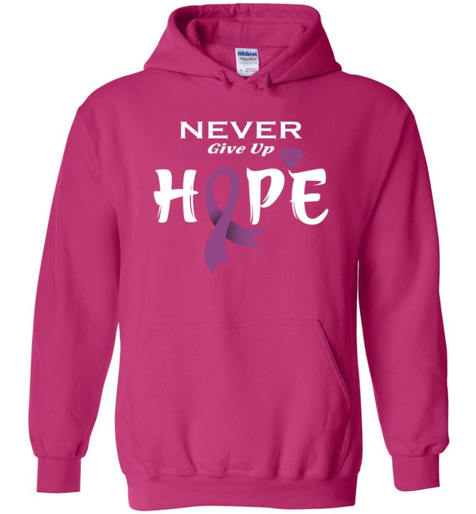 Honors Caregivers Cancer Awareness Never Give Up Hope Hoodie - Heliconia / M