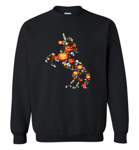 Horse In Pumpkin Happy Halloween Horse Lover - Sweatshirt - Black / M - Sweatshirt
