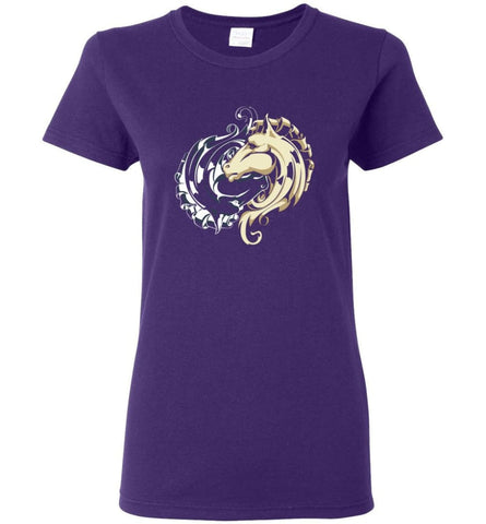 Horse Yin Yang T shirt Horse Riding Horse Lover Gift Women Tee - Purple / M