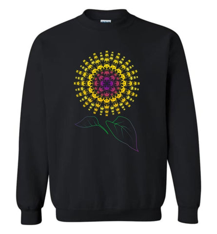 Husky Sunflower Dog with a decor Sunflower print - Sweatshirt - Black / M - Sweatshirt