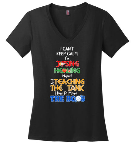 I Am An Accountant Like My Father Before Me Ladies V-Neck - Black / M