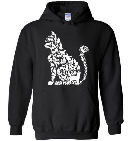 I Love Cats Shirt Cute Cat Shirt Cat Heart Sign - Hoodie - Black / M