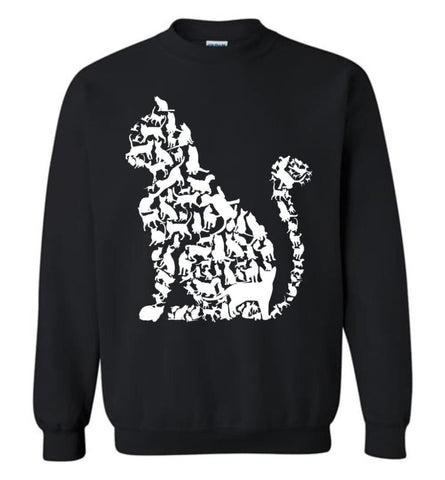 I Love Cats Shirt Cute Cat Shirt Cat Heart Sign Sweatshirt - Black / M
