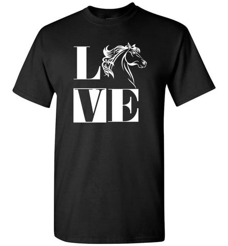 I Love Horse Shirt Horseback Riding Equestrian T-Shirt - Black / S