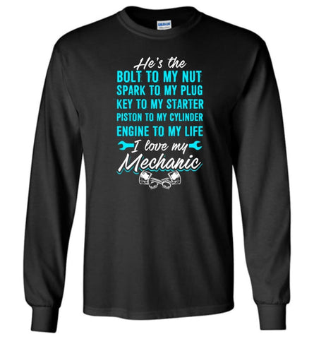 I Love My Mechanic Best Mechanic shirt - Long Sleeve T-Shirt - Black / M