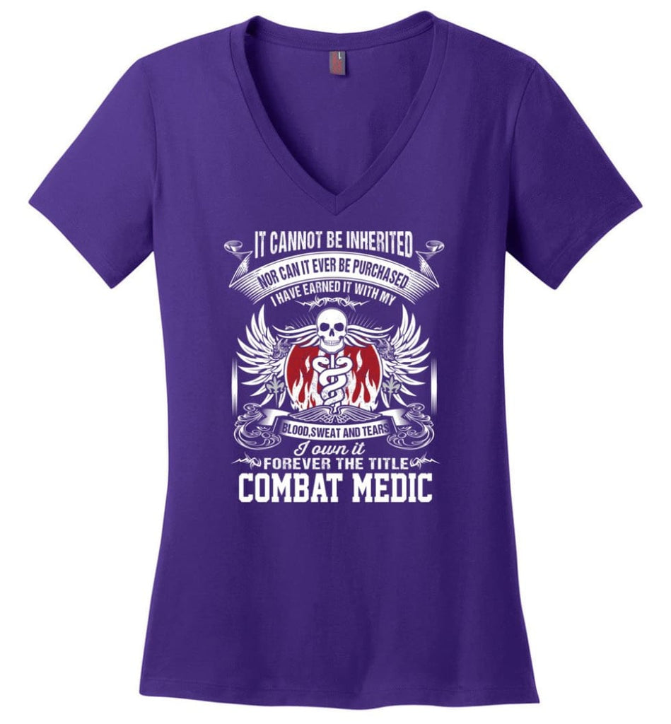 I Own It Forever The Title Chief Ladies V-Neck - Purple / M