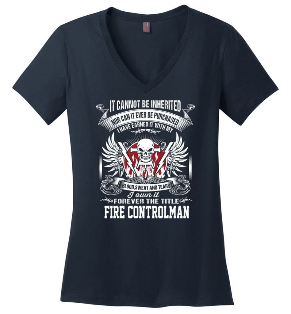 I Own It Forever The Title Coast Guard Ladies V-Neck - Navy / M