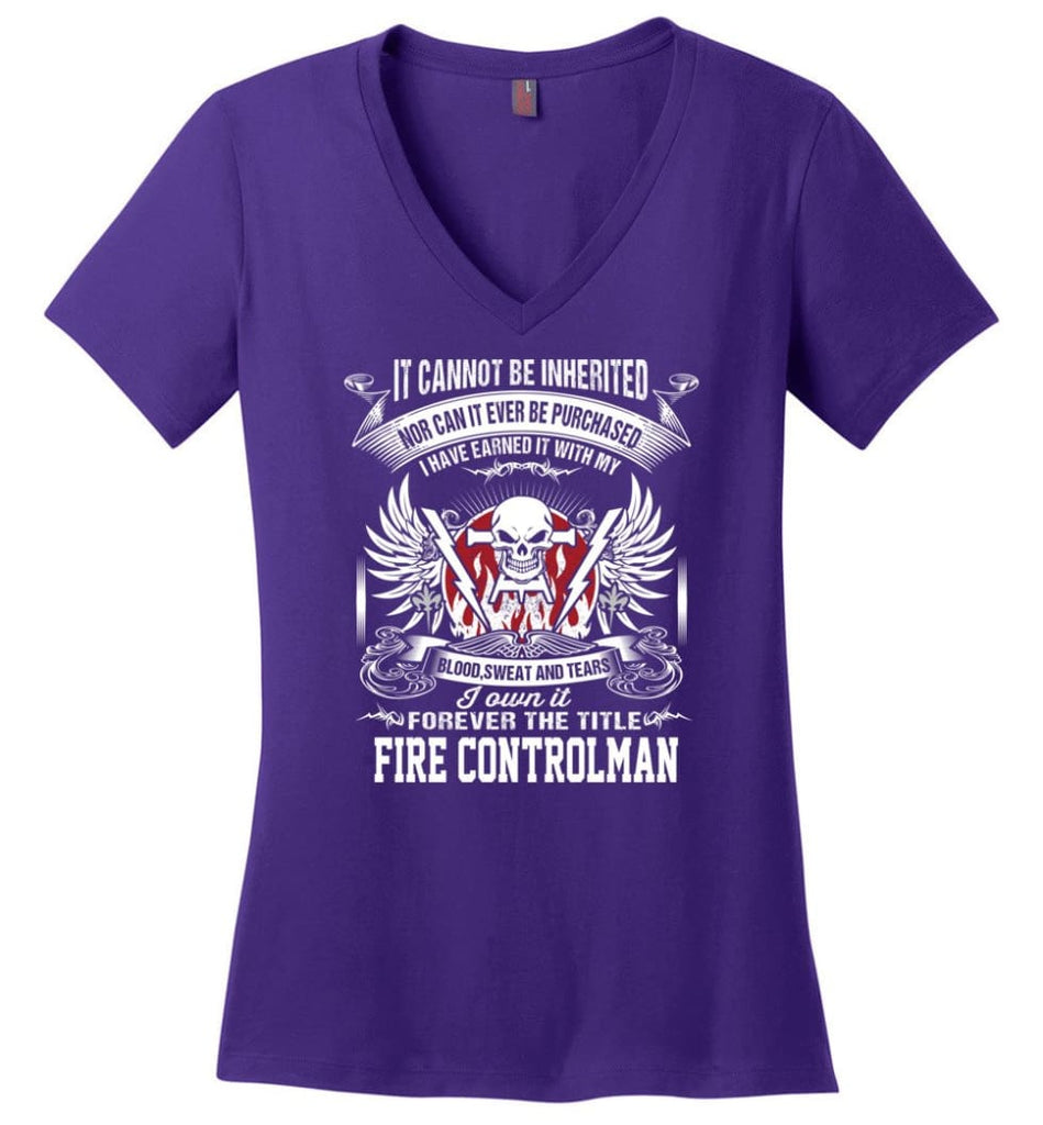 I Own It Forever The Title Coast Guard Ladies V-Neck - Purple / M
