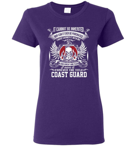 I Own It Forever The Title Coast Guard Women Tee - Purple / M