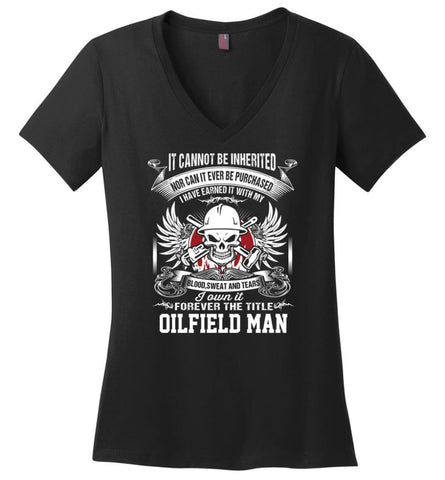 I Own It Forever The Title ironworker Ladies V-Neck - Black / M