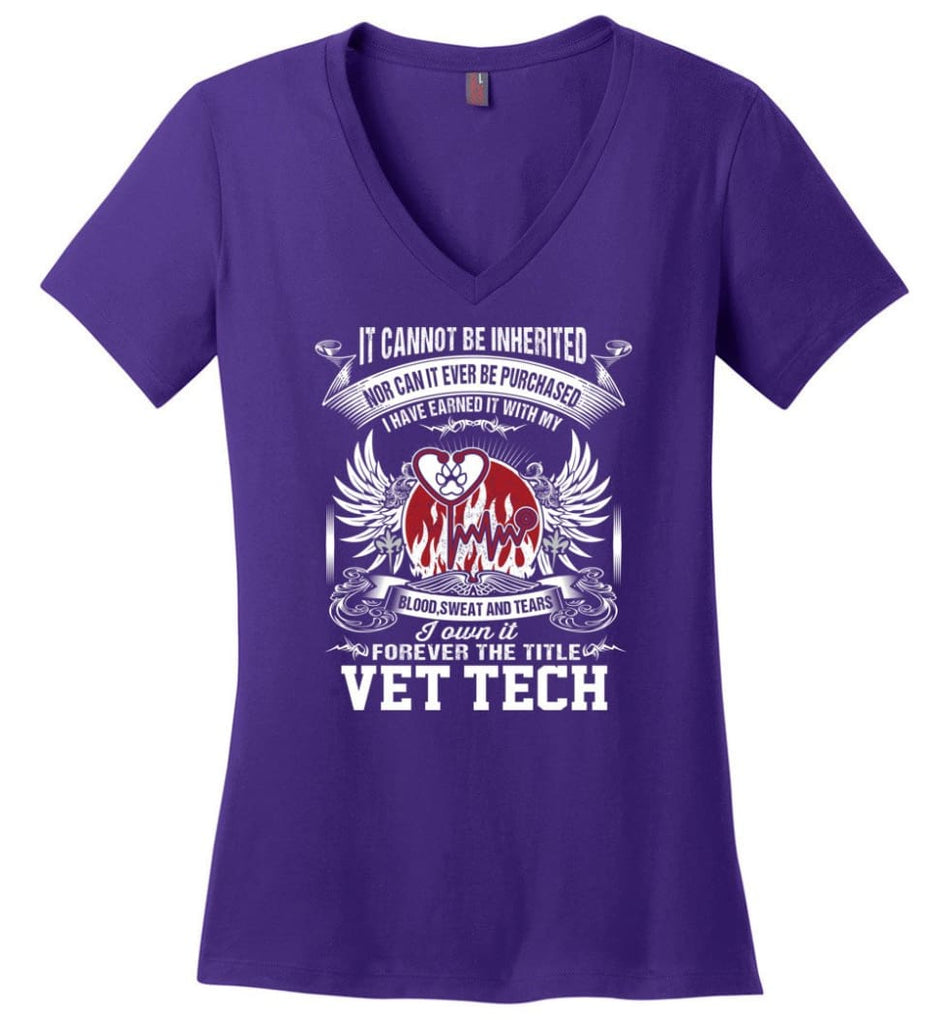 I Own It Forever The Title Navy Diver Ladies V-Neck - Purple / M
