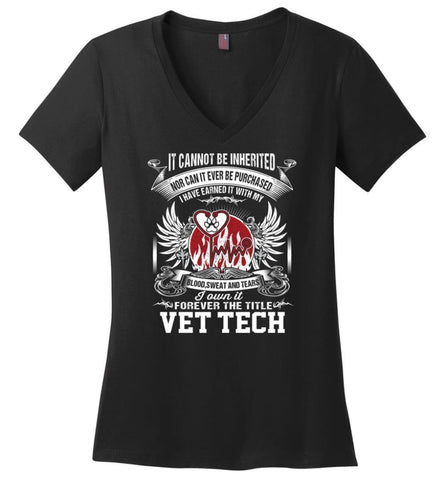 I Own It Forever The Title Oilfield Man Ladies V-Neck - Black / M
