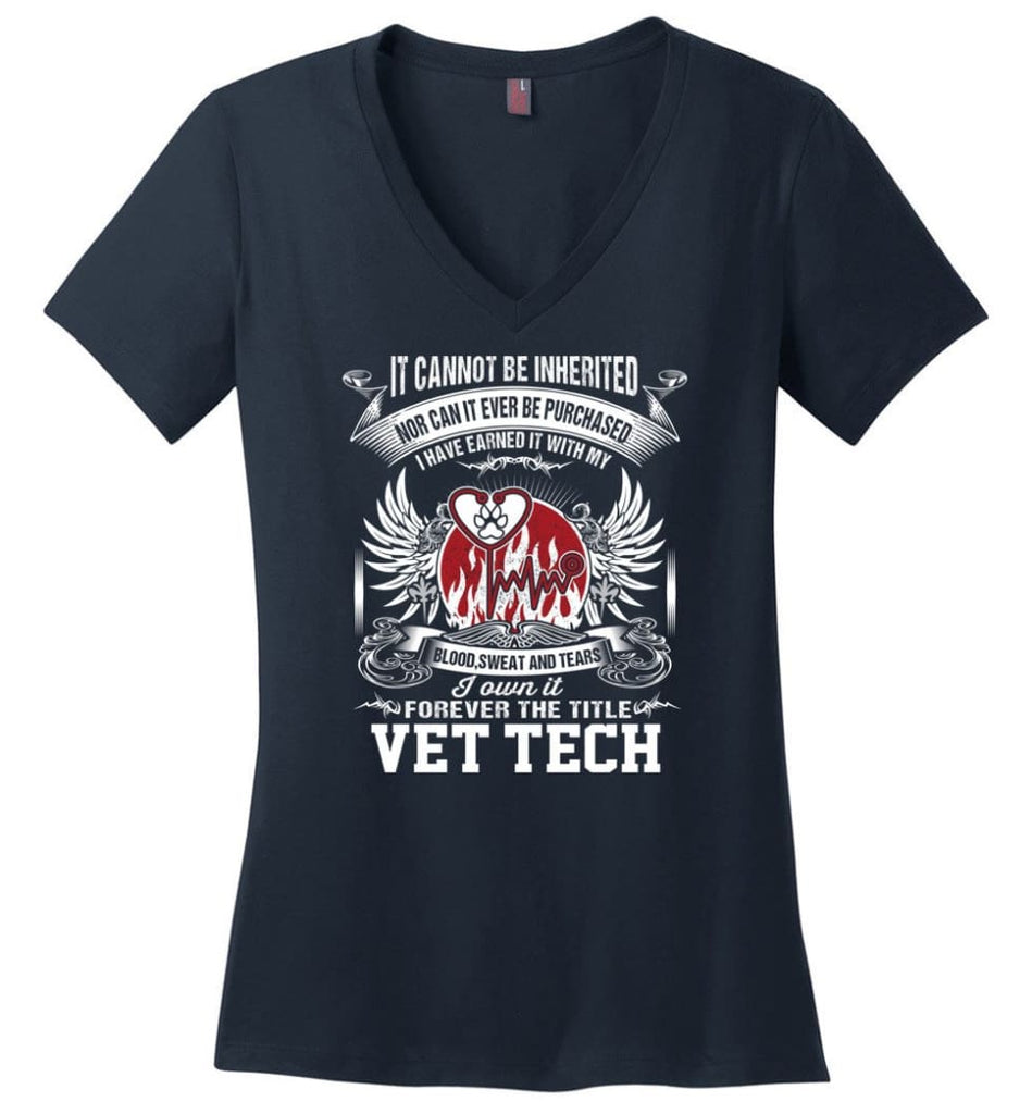 I Own It Forever The Title Oilfield Man Ladies V-Neck - Navy / M