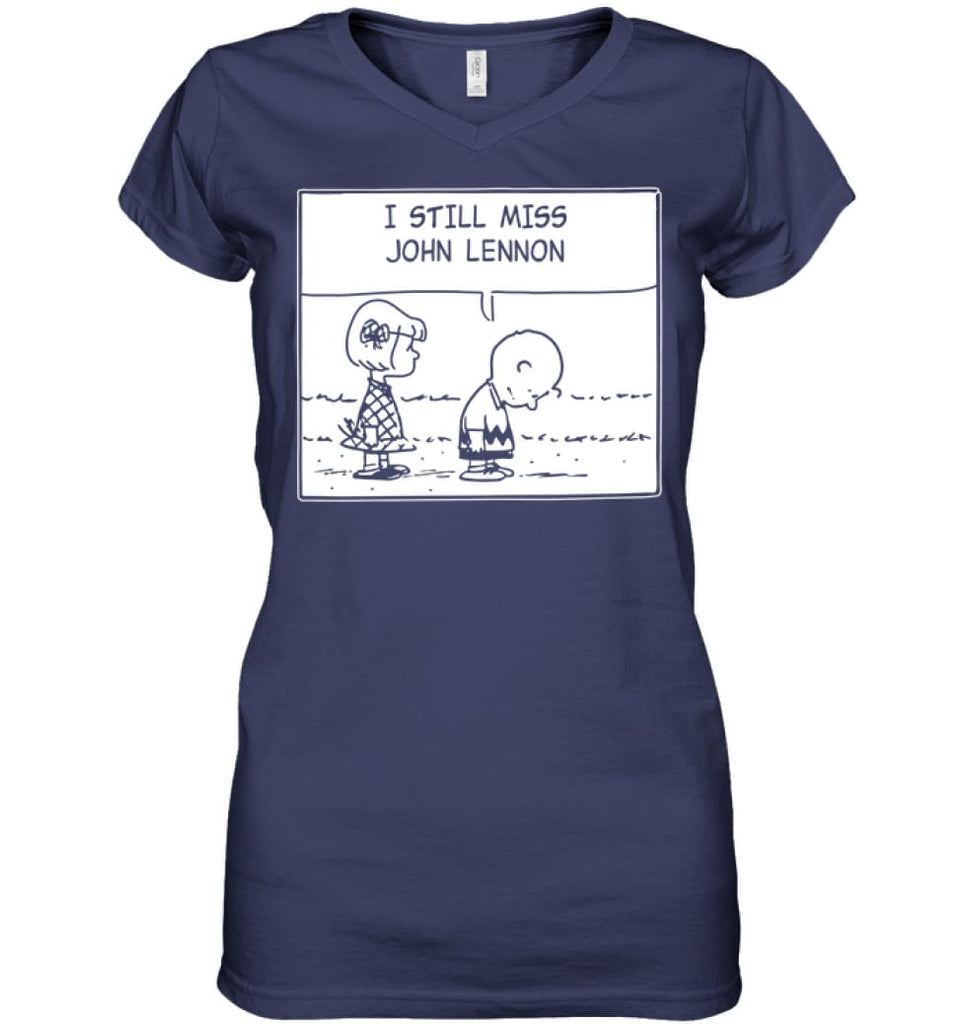 I Still Miss Him Ladies V-Neck - Hanes Women’s Nano-T V-Neck / Navy / S - Apparel