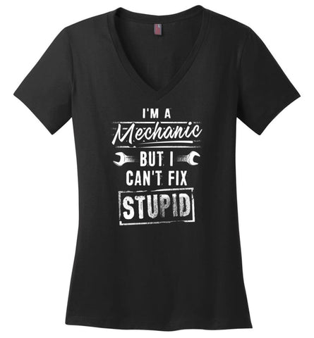 I Still Play With Blocks Funny Engine Block T Shirt Ladies V-Neck - Black / M