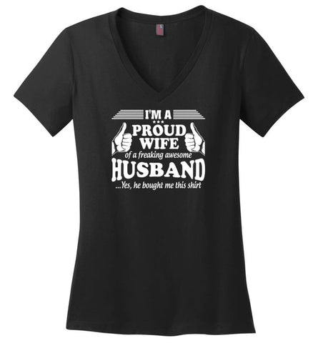 I Stole Her Heart So... I’m Stealing His Last Name #1 Ladies V-Neck - Black / M