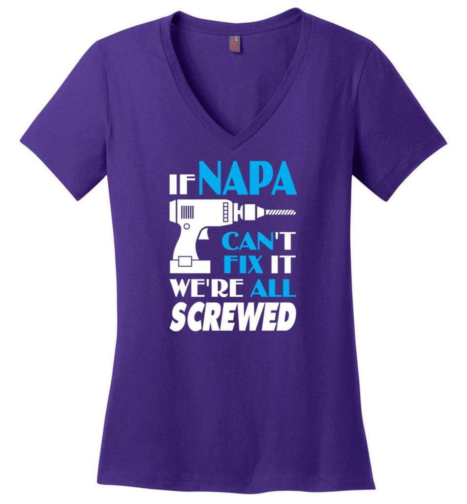 If Gramps Can Fix All Gift For Gramps Ladies V-Neck - Purple / M