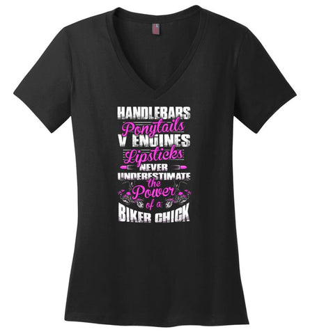 I’m A Biker I Live To Ride Cool Shirt For Biker Ladies V-Neck - Black / M
