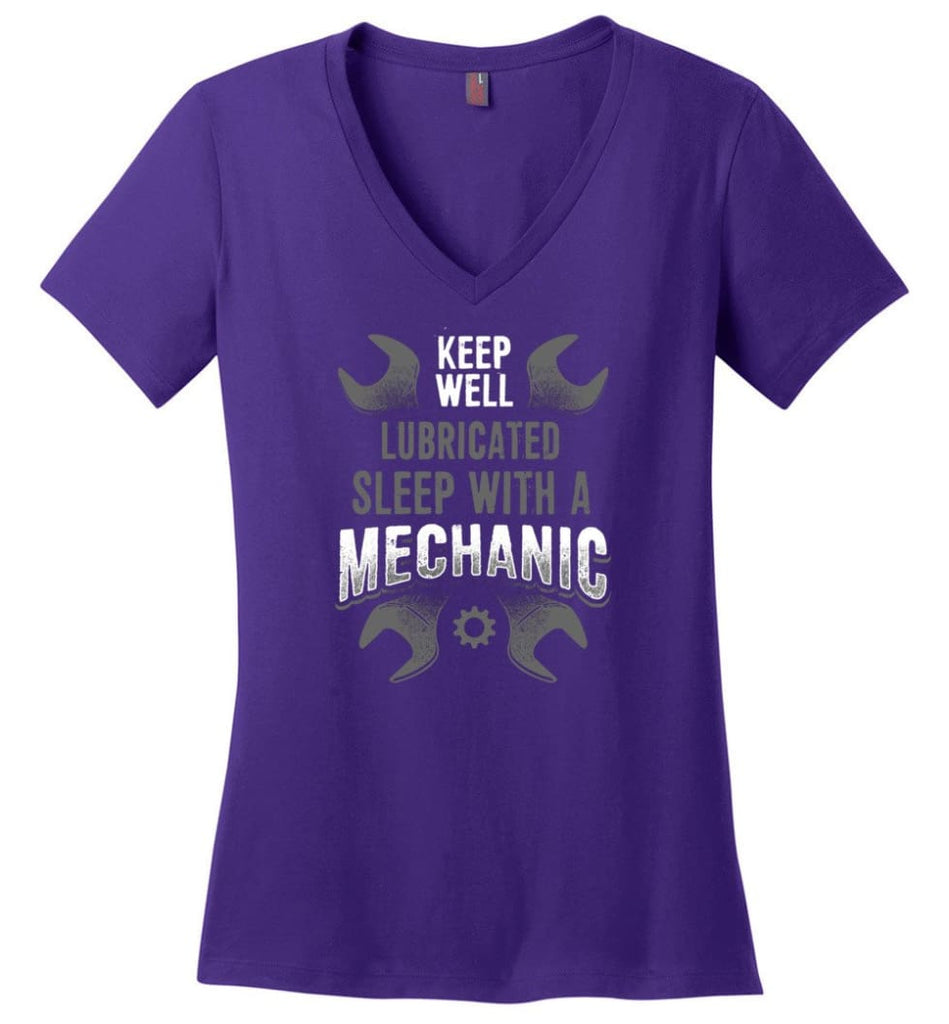 I’m A Mechanic I’d Call Your Mom Shirt Ladies V-Neck - Purple / M
